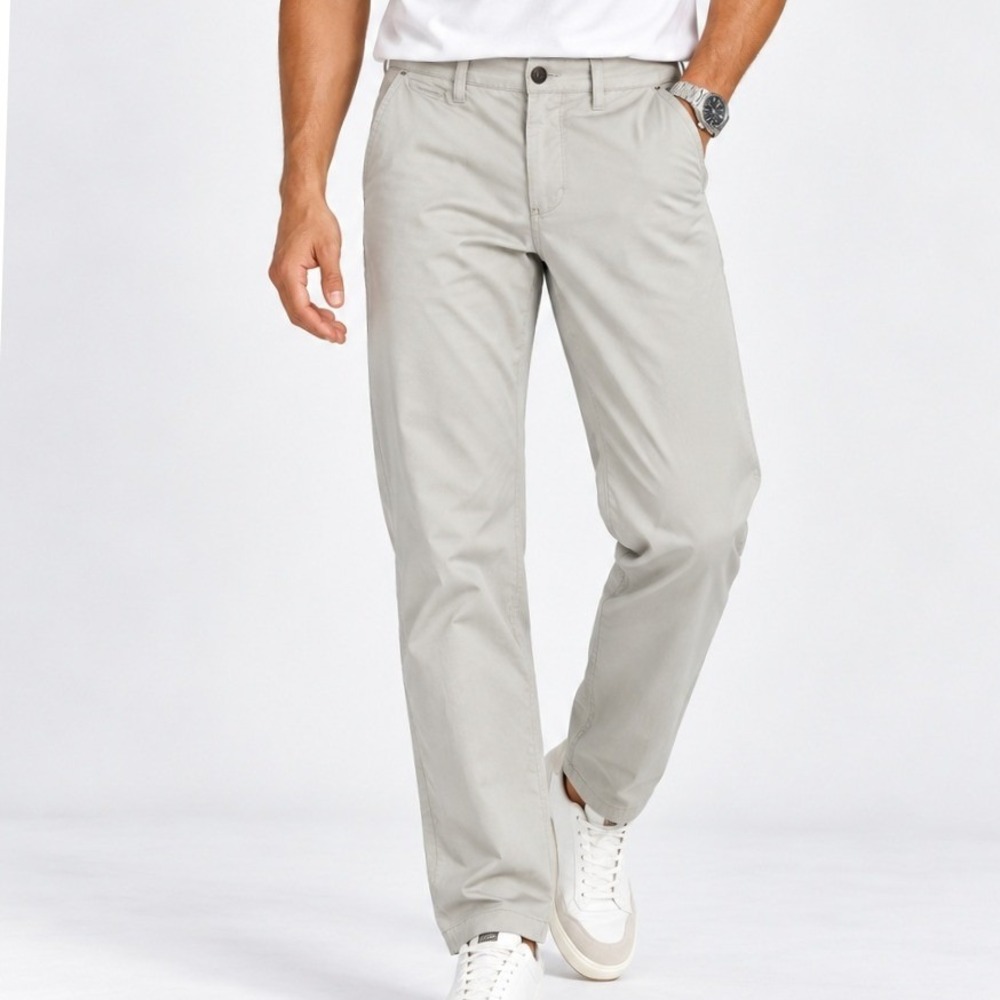 Lucky Brand 121 Slim Chino Mens 36 Light Greige Coolmax All Season Pants NEW